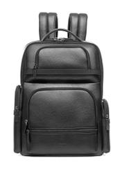 Black spacious men's backpack PLCMS-0022-99(Z25), product view from the front on a white background.