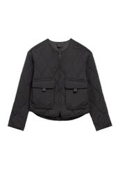 Women's black transitional nylon jacket KURDT-0656-99(W26), front product view on white background.