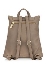 Beige women's backpack made of imitation leather TOREC-0846A-81(Z24)-04