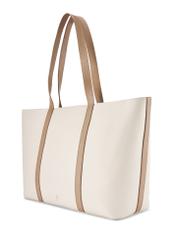 Cream leather shopper bag TORES-1273-0B(W26)