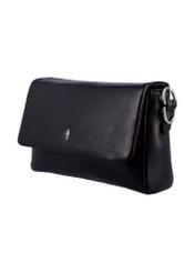 Black leather women's handbag TORES-1377-99(Z26), diagonal product view on white background.