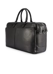 Black large leather men's bag TORMS-0489-99(W26) - diagonal product view, on a white background.