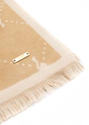 Double-sided beige women's scarf SZADT-0158-82(Z25), close-up of the product detail on a white background.