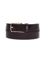 Women's leather belt in a deep burgundy shade PASDS-0358-4D(Z26) - front product view, on a white background.