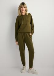 Women's Khaki Trousers SPODT-0108-8D(W26), front view of the product on the model. Full body visible.