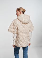 Quilted women's vest in camel color KAMDT-0029-24(Z24)-04