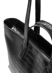 Black women's shopper bag TOREC-1204-9G(W26), close-up of the product detail on a white background.