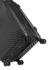Small wheeled suitcase WALAB-0088-99-19(W26), close-up of the wheels against a white background.
