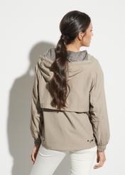 Beige women's hooded jacket KURDT-0417-81(W23)-03