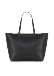 Black imitation leather shopper bag TOREC-0908-99(W24)-04