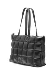 Large leather black quilted handbag TORES-1196-99(Z25), diagonal view of the product on a white background.