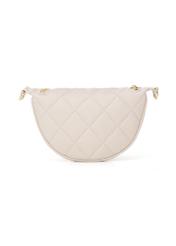 Cream quilted women's handbag TOREC-1091-0B(W26), product view from the back on a white background.