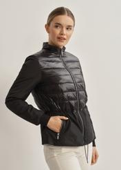 Women's quilted jacket with welt KURDT-0421-99(W23)-02