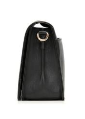 Women's black leather messenger bag TORES-1316-99(Z26) - side view of the product, on a white background.