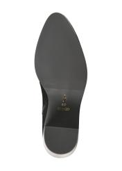 Black suede women's ankle boots BUTYD-1213-98(Z25), product view from below on a white background.