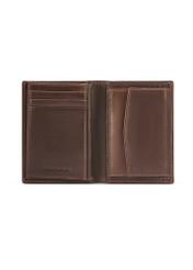 Men's brown leather wallet PORMS-0672-89(Z25), product view from the inside on a white background.