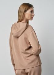 Women's hoodie in camel BLZDT-0097-24(W24)-02