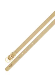 Beige leather women's belt PASDS-0320-81(W25)-04