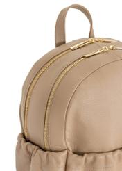 Beige leather women's backpack TORES-0914-81(W23)-04