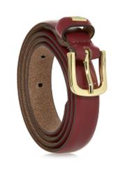 Burgundy leather women's belt PASDS-0300-49(W24)-02