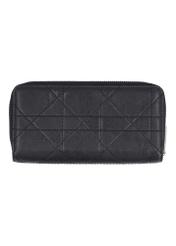 Large women's wallet with decorative stitching POREC-0443-9P(Z26), back view of the product on a white background.