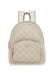 Beige women's backpack with monogram TOREC-1026-81(W25)-01