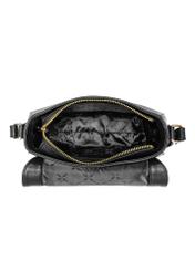 Black leather semi-circular women's messenger bag TORES-0972D-99(W25)-05