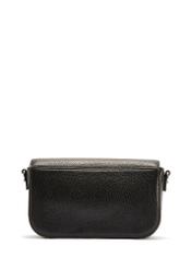 Black leather small women's handbag TORES-1101A-99(Z25), product view from the back on a white background.