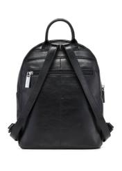 Black leather women's backpack TORES-1226-99(W26), product view from the back on a white background.