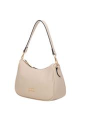 Beige imitation leather handbag TOREC-1265-1A(Z26) - diagonal product view, on a white background.
