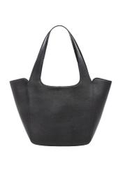 Women's leather black shopper bag TORES-1340-9I(Z26), product view from the back on a white background.