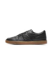 Black men's leather shoes BUTYM-0505-99(Z25), side view of the product on a white background.
