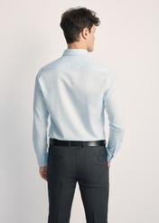 Blue men's shirt KOSMT-0351-62(Z25) - product view from the back on the model on a white background. Half of the silhouette visible.