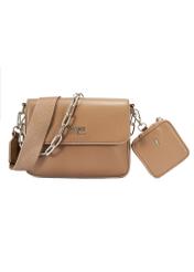 Dark beige women's messenger bag TOREC-0767C-81(Z25), product view from the front on a white background.
