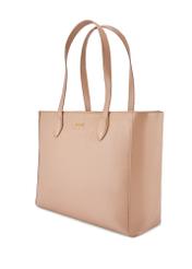Beige leather women's shopper bag TORES-0971F-1B(W26)