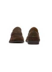 Men's dark brown leather moccasins BUTYM-0482-1H(W26), front and back product view on white background.