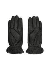 Men's black leather gloves REKMS-0078A-99(Z25), product view from the back on a white background.