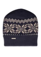 Navy blue cotton men's cap CZAMT-0090-69(Z25), product view from the front on a white background.