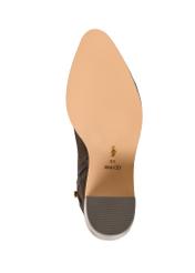 Brown suede women's ankle boots with logo BUTYD-1214-89(Z25)