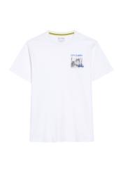 White men's T-shirt with print TSHMT-0133-11(Z25), front product view on white background.