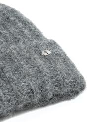 Women's winter hat in gray color CZADT-0205-95(Z25), front view of the folded product on a white background.