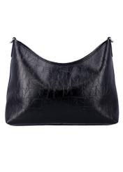 Black women's croco shoulder bag TOREC-1307-9G(Z26), product view from the back on a white background.