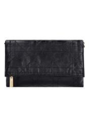 Black women's handbag with chain TOREC-1335-9F(Z26), product view from the back on a white background.