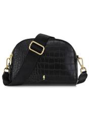 Black women's croco handbag TOREC-0036E-97(Z25), front product view on white background.