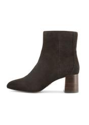 Brown suede high-heeled ankle boots BUTYD-1218-1I(Z26), side view of the product on a white background.-02