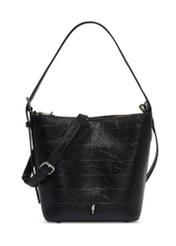 Black women's croco handbag TOREC-1305-9G(Z26). Front view on white background.