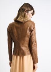 Women's cognac leather jacket KURDS-0232-1228(Z23)-05