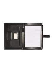 Black leather men's briefcase TORMS-0480-99(Z25), product view from the inside on a white background.