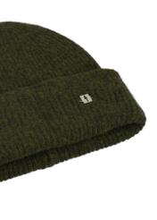 Women's olive wool blend hat CZADT-0201-8E(Z26), close-up of the product detail on a white background.