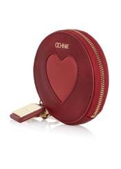 Round red leather ladies wallet PORES-0867-40(Z23)-02